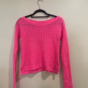 Pink crochet sweater